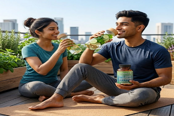 Couple staying healthy outdoors with OxiGuard 10 Supplement